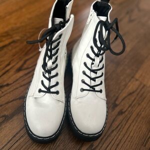 Sincerely Jules White Combat Boots